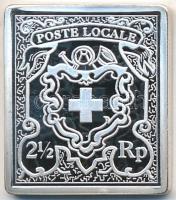 Svájc DN "1850. 2 1/2R" bélyegérem tanúsítvánnyal (6g/0.999/24x21mm) T:PP ujjlenyomatos Switzerland ND "1850. 2 1/2R2 stamp medallion with certificate (6g/0.999/24x21mm) C:PP fingerprints