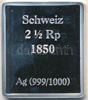 Svájc DN "1850. 2 1/2R" bélyegérem tanúsítvánnyal (6g/0.999/24x21mm) T:PP ujjlenyomatos
Sw...
