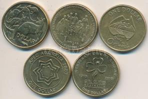Ausztrália 2002-2010. 1$ (5xklf) T:2,2- Australia 2002-2010. 1 Dollar (5xdiff) C:XF,VF Krause KM#489,600.2,1040,1498,1499