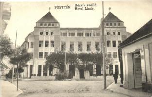 Pöstyén, Hársfa szálló, Stern M. cipész üzlete / hotel, shop (EK)
