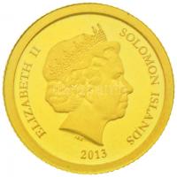 Salamon-szigetek 2013. 1$ Au "Az ókori világ hét csodája / Rodoszi Kolosszus" tanúsítvánnyal (0.5g/0.585/11mm) T:PP Solomon Islands 2013. 1 Dollar Au "Seven Wonders of the Ancient World / Colossus of Rhodes" with certificate (0.5g/0.585/11mm) C:PP