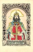 Szent István; Délvidéki Egyetemi és Főiskolai Hallgatók Egyesülete; irredenta, artist signed