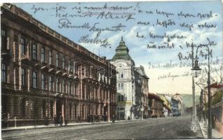 Pozsony, Stefánia út, Liebel Ernő üzlete / street, shop (fa)