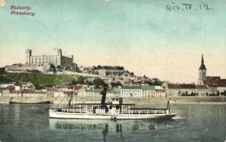 Pozsony, castle, steamship, church