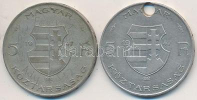 1947. 5Ft Ag "Kossuth" (2x) T:2-,3 ly., karc Adamo F8.1