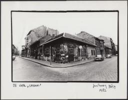 1982 Jankovszky György(1946-): Bp. VIII. ker. Futó utca sarok, feliratozva, 23x18 cm