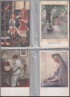 36 db RÉGI motívumlap; művész, hölgyek, zenész / 36 old motive cards; art, lady, musician