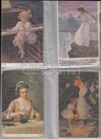 36 db RÉGI motívumlap; művész, hölgyek, zenész / 36 old motive cards; art, lady, musician