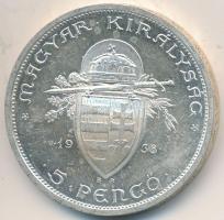 1938. 5P Ag "Szent István" T:2 Adamo P8.1