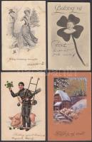 15 db RÉGI motívumlap; üdvözlő (újév, karácsony, húsvét) / 15 old motive cards; greeting (New Year, Christmas, Easter)