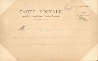 Sarah Bernhardt as 'Mélissande'; floral Art Nouveau postcard, Reutlinger photo, Paris