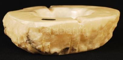 Jelzett alabástrom hamutartó és váza, jó állapotban, 19×18 cm, m:25 cm