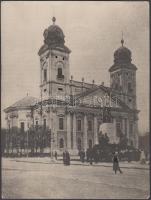 cca 1910 A Debreceni nagytemplom, F. Holland fotóiroda, brómolaj technika, hátoldalon feliratozva, pecséttel jelzett, 17x23 cm