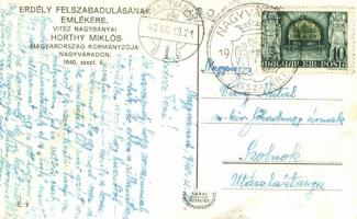 Nagyvárad, bevonulás / entry of the Hungarian troops, Horthy 'vissza' So. Stpl