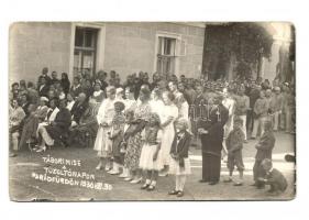 1936 Parádfürdő, tábori mise a tűzoltónapon, tűzoltók. photo (fa)