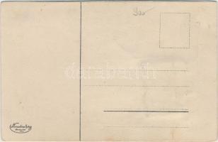 Budapest, Utazó hölgy; grafikai leporrelós képeslap, Monostory György / leporellocard