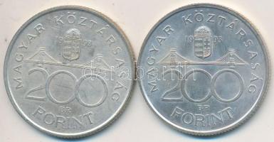 1993. 200Ft Ag "MNB" (2x) T:2 Adamo F13