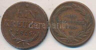 Ausztria/lengyel verdejel 1780W 1Kr + 1816A 1Kr T:2-,2 Austria / Polish mintmark 1780W 1 Kreuzer + 1816A 1 Kreuzer C:VF,XF