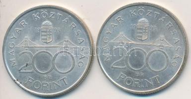 1993. 200Ft Ag "MNB" (2x) T:2 Adamo F13