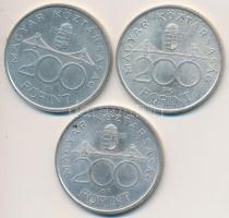 1993-1994. 200Ft Ag "MNB" + "Deák" (3x) T:2