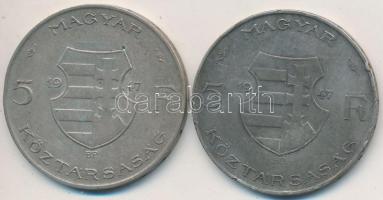 1947. 5Ft Ag "Kossuth" (2x) T:2- Adamo F8.1