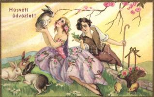Ballerini & Fratini 308. Italian art postcard, Easter greeting, Chiostri style