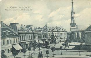 Losonc, Köztársaság tér, Otto Breuer üzlete / square, shop (EK)