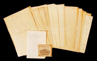 1955-1966 28 db Gidó szignóval ellátott kiadatlan vers kézirata, némelyik javításokkal, több példányban is megvan.