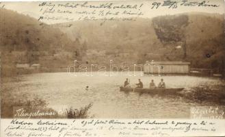 1899 Selmecbánya, Klingertarnai tó, csónakázók / lake, boat photo (EK)