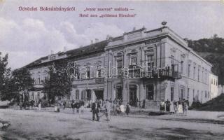 Boksánbánya, Arany szarvas szálloda, Takarékpénztár, A. Fonciere biztosító / hotel, bank, insurance company (EK)