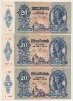 1941. 20P (3x) sorszámkövetők T:I-,II