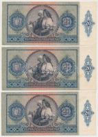 1941. 20P (3x) sorszámkövetők T:I-,II
