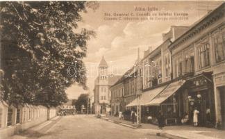 Gyulafehérvár, Coanda C. tábornok utca, Európa szálloda, manikűrös üzlet / street, hotel, manicurist (EK)