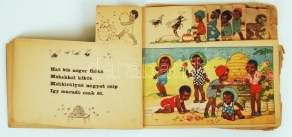 Tíz kis néger. Régi gyerek mesekönyv. Félvászon kötés, lapok szakadtak, kijárnak, erősen viseltes ál...