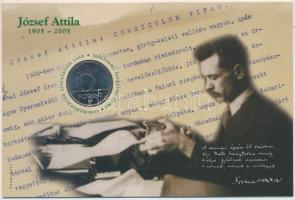 2005. 10Ft "József Attila" sorszámozott emléklapon T:1