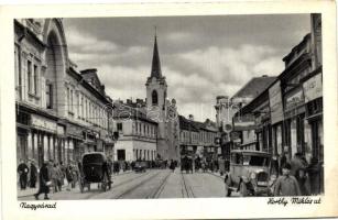 Nagyvárad, Horthy Miklós út, autók / street, automobiles