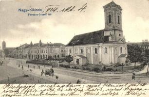 Nagykikinda, Ferencz József tér, templom / square, church (EK)