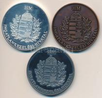 DN "HM Ingatlankezelési Hivatal" Br, ezüstözött és  ezüstpatinázott emlékérem (3x) dísztokokban (42,5mm) T:1