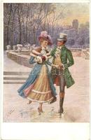 Winter, ice skating, g.G.W.II. Nr. 304. s: F. Rössler (fl)