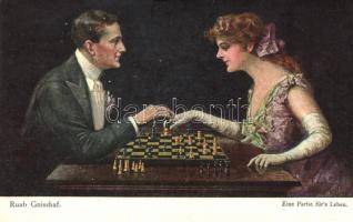 Eine Partie für's Leben / playing chess, S.V.D. 466. s: Ruab Gnischaf