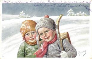 Children with sledge, B.K.W.I. 613-4. s: Feiertag (EK)