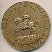Románia / Suceava 1977. "III. István moldvai fejedelem" Br emlékérem (60mm) T:2 Romania / Suceava 1977. "Stephen III of Moldavia" Br commemorative medallion (60mm) C:XF