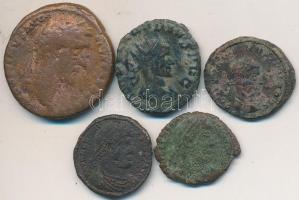 Római Birodalom / 5db klf bronzpénz T:vegyes Roman Empire / 5pcs of diff. bronze coins C:mixed