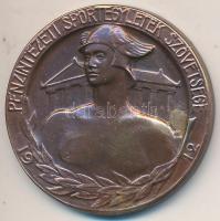 1912. "Pénzintézeti Sportegyletek Szövetsége" Br emlékérem tokban (36mm) T:2