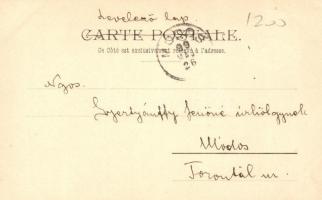 1899 Smoking lady; Raphael Kirchner style Art Nouveau postcard