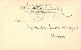 1899 Fishing lady; Raphael Kirchner style Art Nouveau postcard