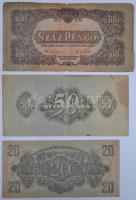 250db-os vegyes, magyar pengő bankjegy tétel T:vegyes