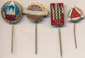 4db zománcozott kitűző "Prága múltja és jövője", "MEE", "Filmfesztivál Budapest 1964", "EDOSZ" T:2