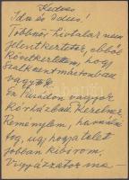 Szamuely Tiborné, Szamuely Tibor( a Tanácsköztársaság terrorszervezetének vezetője) feleségének üdvözlő sorai és aláírása levelzőlapon