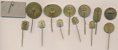 13db magyar kerékpáros sportjelvény és kitűző T:vegyes